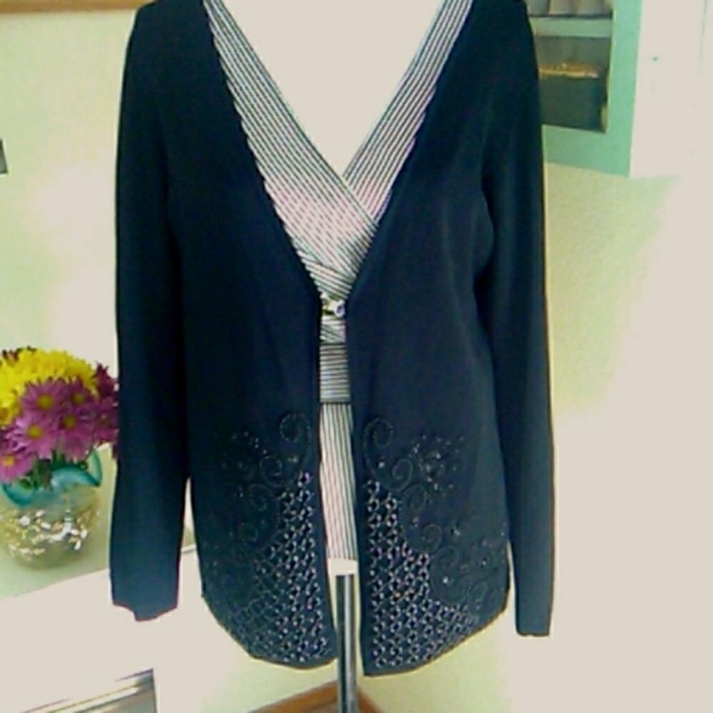 BCBG Dressy Embellished Sweater